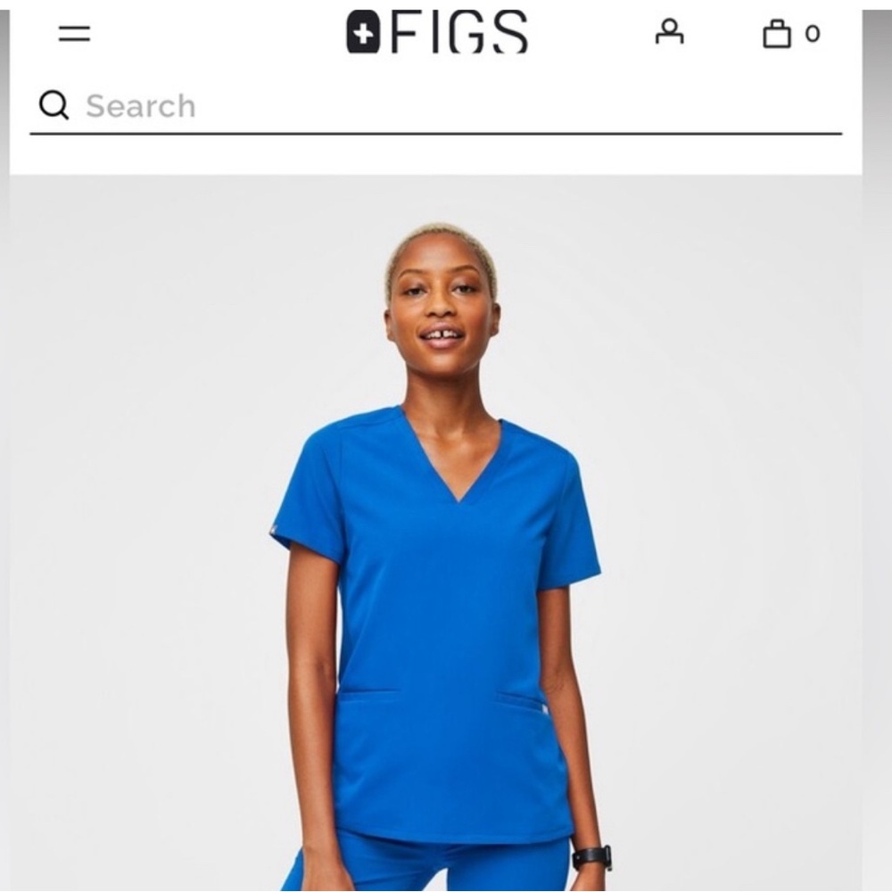 Women’s FIGS small scrub top royal blue